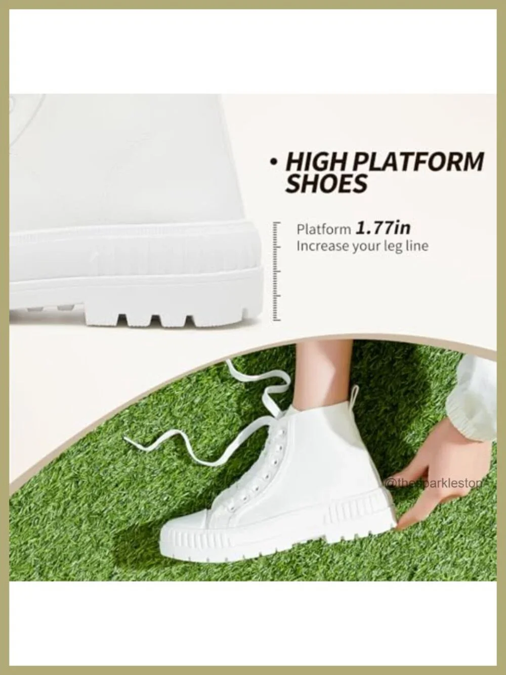 High Top Platform Sneakers Canvas Shoes Women's Breathable Non-Slip Lace-Up